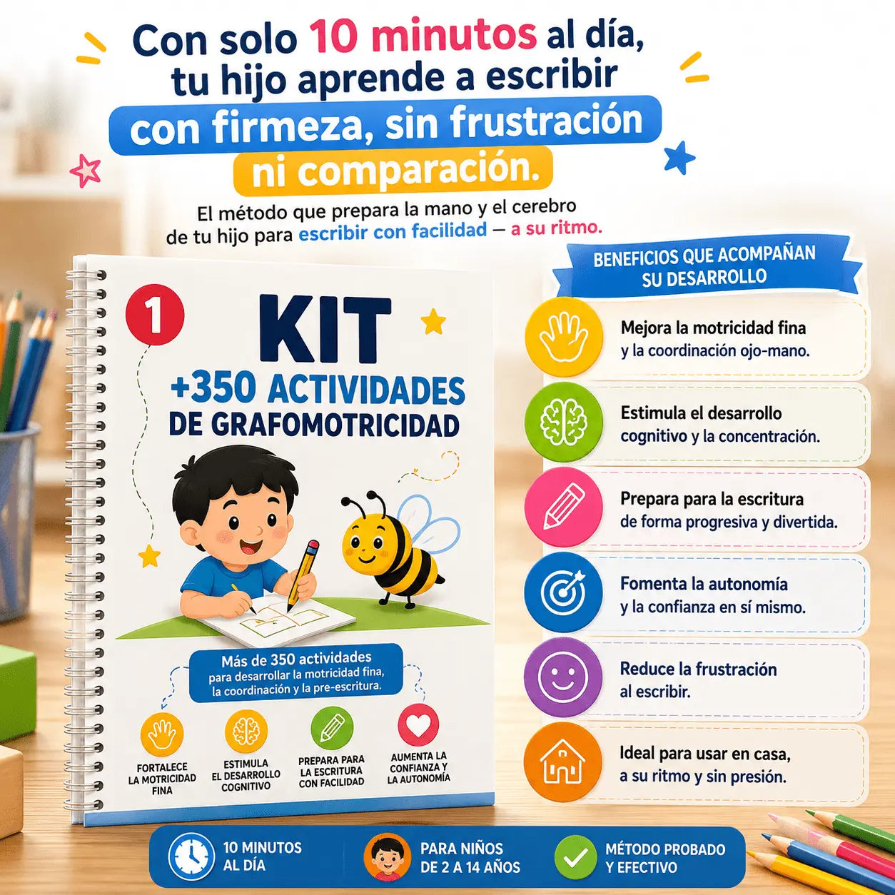 🔥 Mega Pack 9×1 de Grafomotricidad: más de 350 actividades para desarrollar la escritura mientras juega.