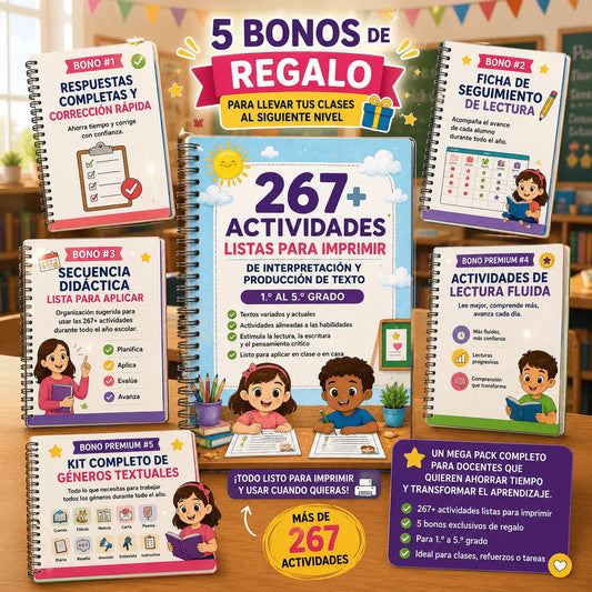 Basta de Improvisar Clases — 267+ Actividades Listas para Imprimir + 5 BONOS GRATIS