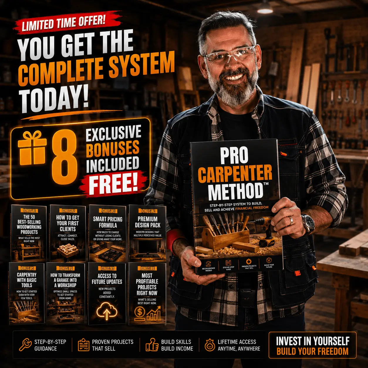 Pro Carpenter Method - Profitable Home Workshop + 8 Exclusive Bonuses