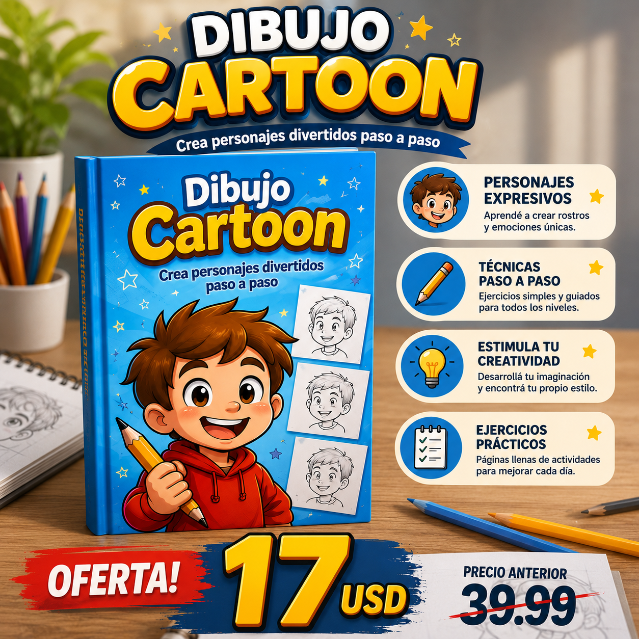 MEGA PACK 6×1: Todo lo que tu hijo necesita para aprender a dibujar como un verdadero artista.