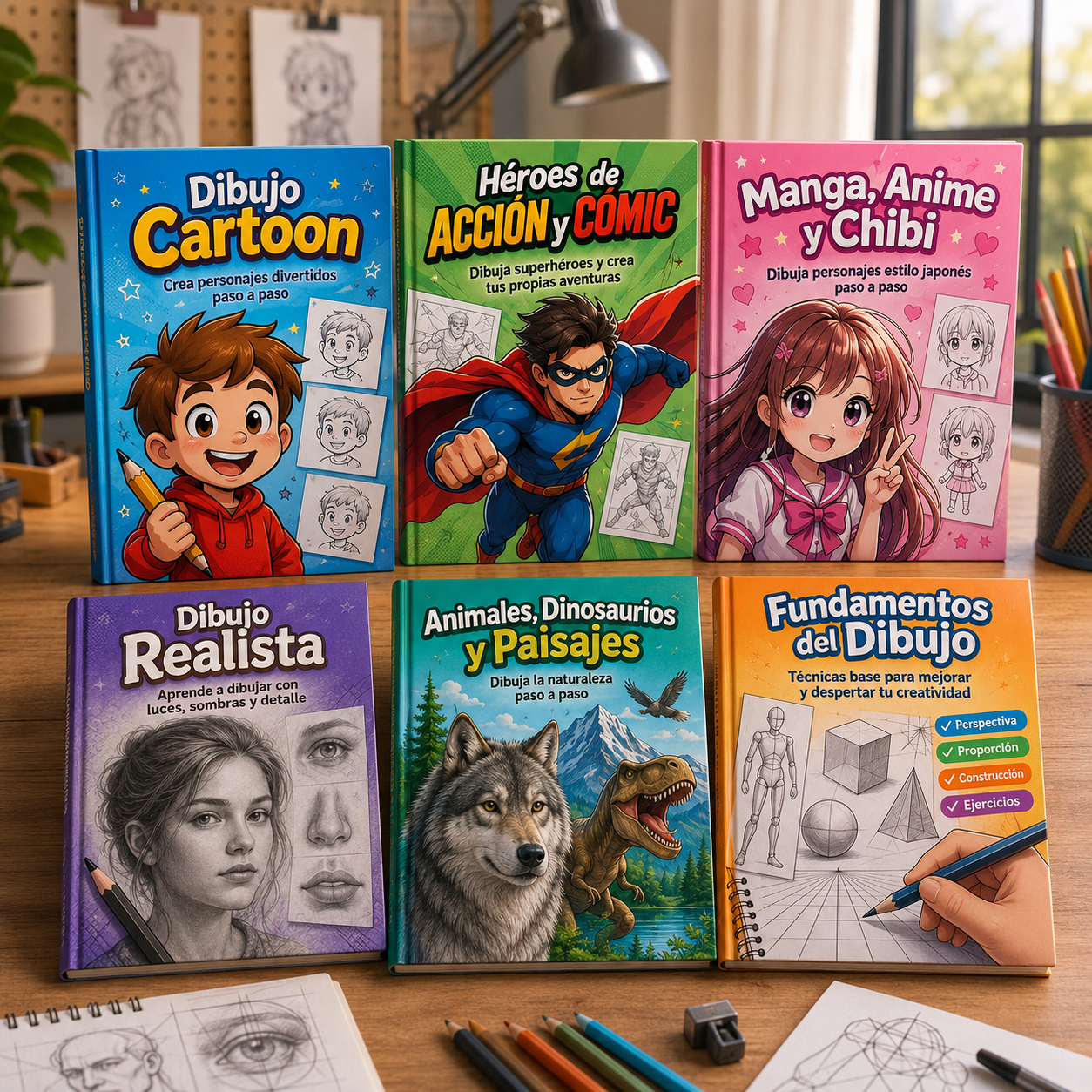 MEGA PACK 6×1: Todo lo que tu hijo necesita para aprender a dibujar como un verdadero artista.